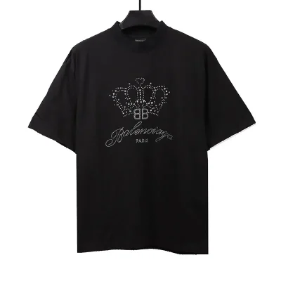 Balenciaga Crown Diamonds T-Shirt - etkick reps