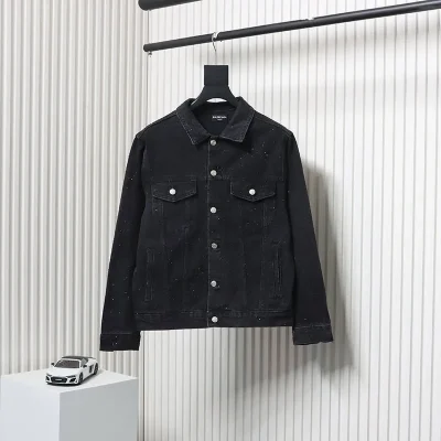 Balenciaga Diamond Denim Jacket - etkick reps