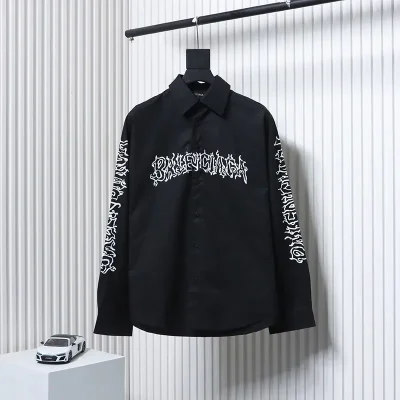 Balenciaga Hollow Flame Totem Print Shirt - etkick reps