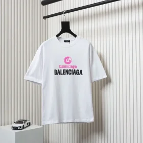 Balenciaga Pink T-Shirt with Logo Print