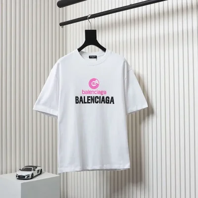 Balenciaga Pink T-Shirt with Logo Print - etkick reps