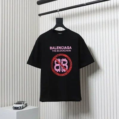 Balenciaga T-Shirt With Double B The Blockchain Print - etkick reps