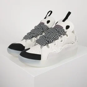 Lanvin Leather Curb Sneaker White Top Version