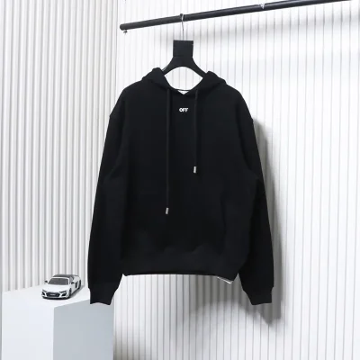 Off-White Hoodie With Embroidered Logo - etkick reps