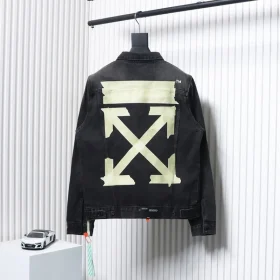 Off-White Yellow Striped Denim Jacket