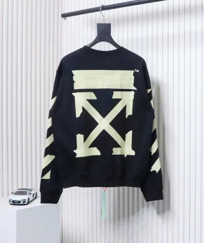 Off-White Yellow Sweatshirt with Tape Arrows Print - etkick reps