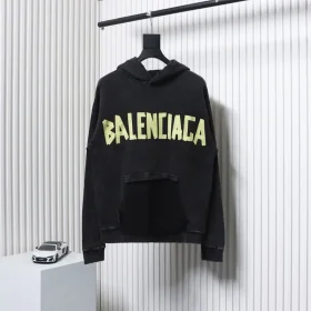 Balenciaga Hoodie With Distressed Vandal Tape Lettering