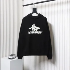 Balenciaga Hoodie With Overlapping Logo