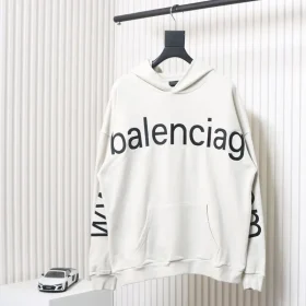 Balenciaga Hoodie With Logo On Chest And Arms