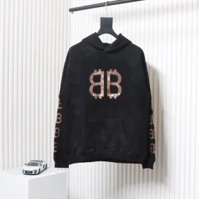 Balenciaga Mud-Dyed Distressed Hoodie