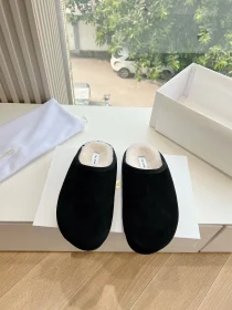 G028 Series 2024 Black Plush Slippers