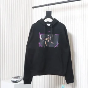 Off-White Hoodie With Religious Virgin Print