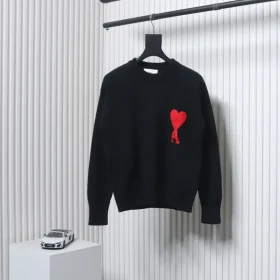 Ami Love Embroidered Crew Neck Sweater