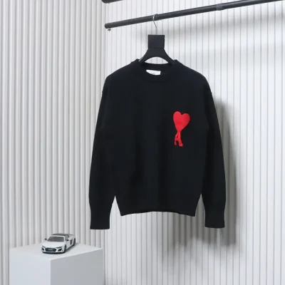 Ami Love Embroidered Crew Neck Sweater - etkick reps