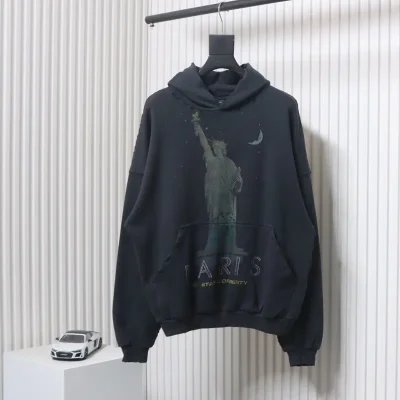 Balenciaga Hoodie With Statue Of Liberty Print - etkick reps