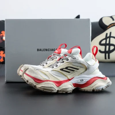 Balenciaga Men’S Cargo Sneakers In Beige/Grey/Red - etkick reps