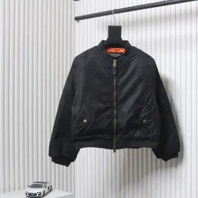 Balenciaga Short Bomber Jacket with Zip Sleeves