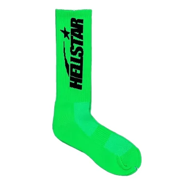 Socks With Hellstar Logo Neon Green - etkick reps