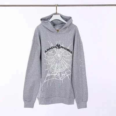 Sp5der Arach NY Phobia Hoodie Ash Grey Reps - etkick reps