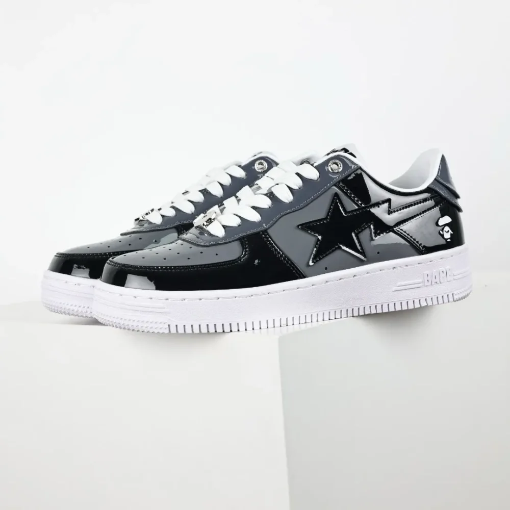 A BATHING APE STA Fashion Sneakers Black and Grey - etkick reps