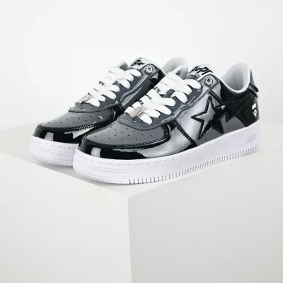 A BATHING APE STA Fashion Sneakers Black and Grey - etkick reps