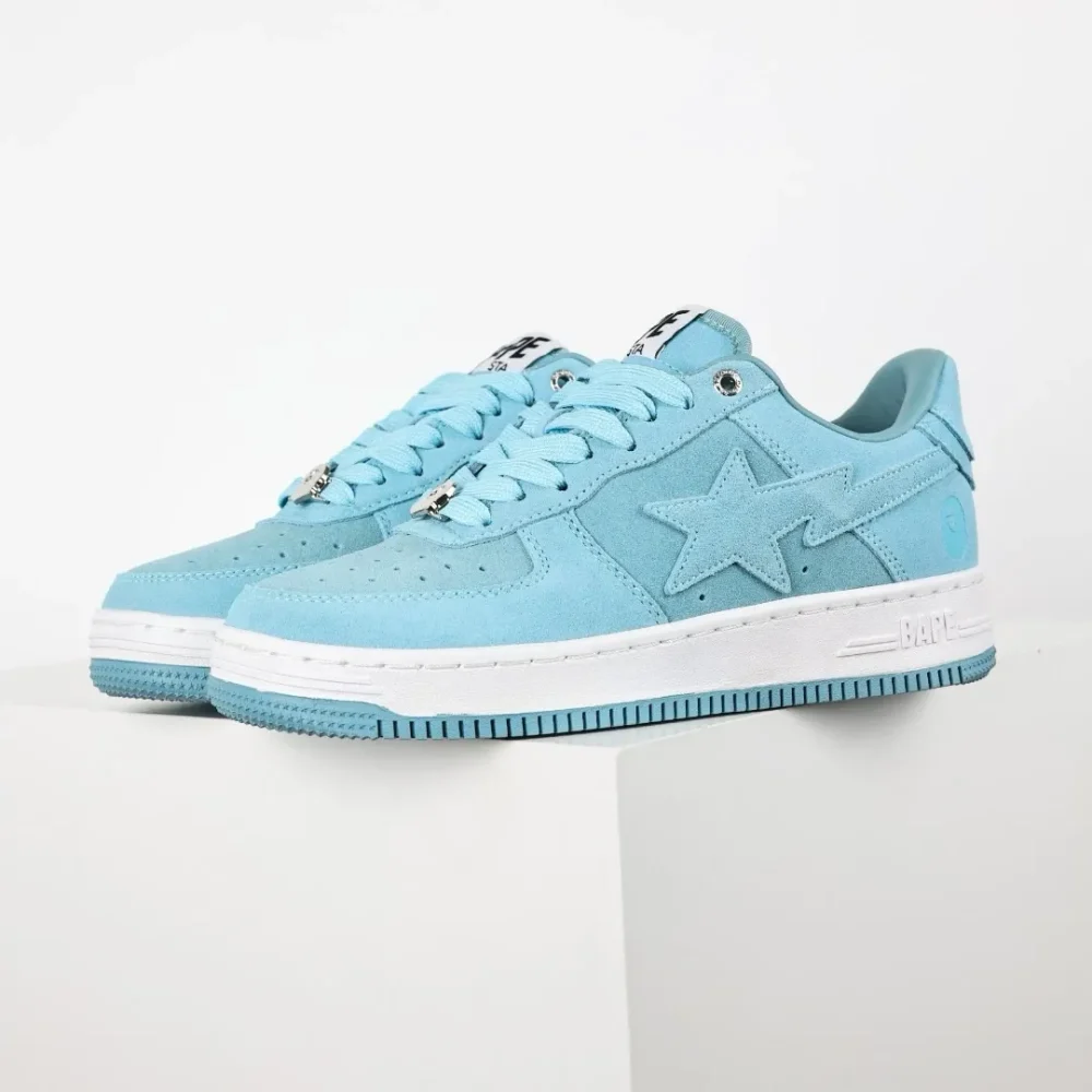 A BATHING APE STA Fashion Sneakers Blue Faux Fur - etkick reps