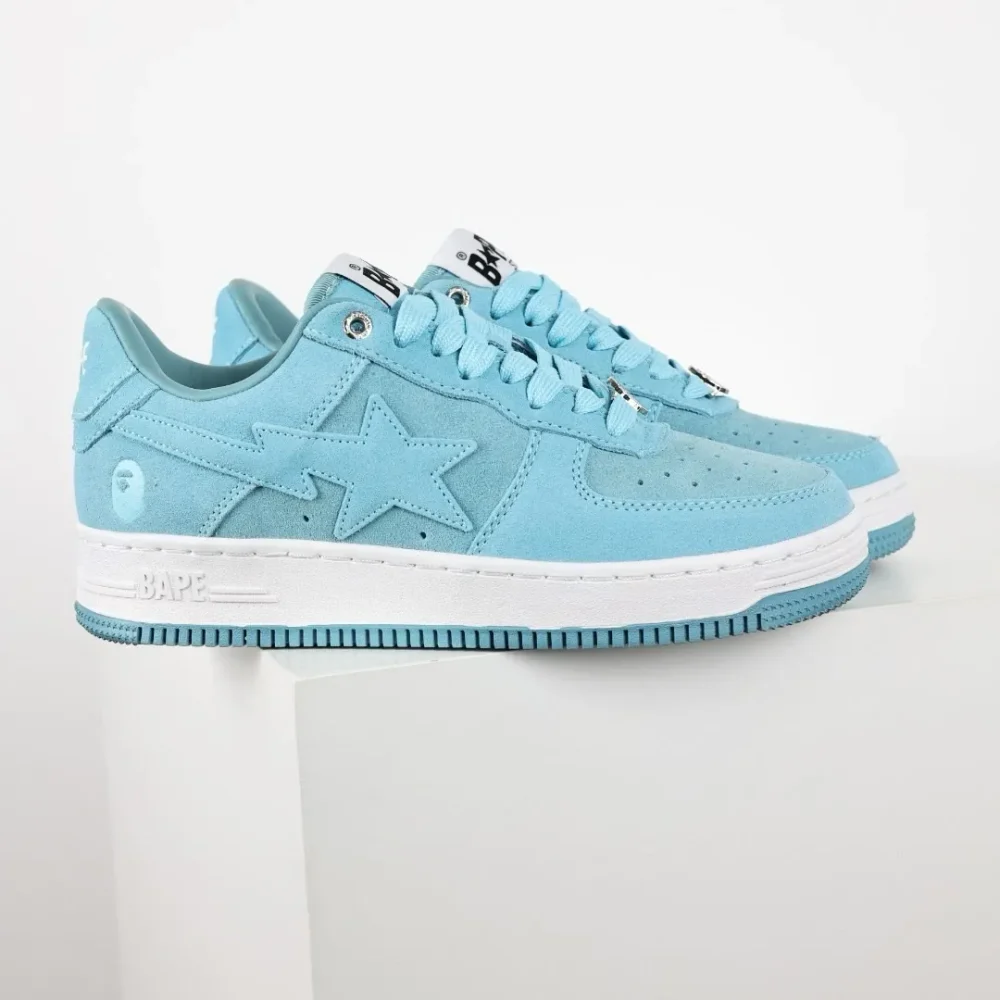 A BATHING APE STA Fashion Sneakers Blue Faux Fur - etkick reps