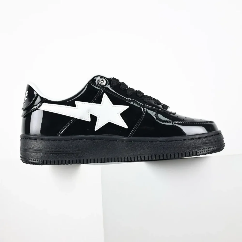 A BATHING APE STA sneakers with black mirror and white hook - etkick reps