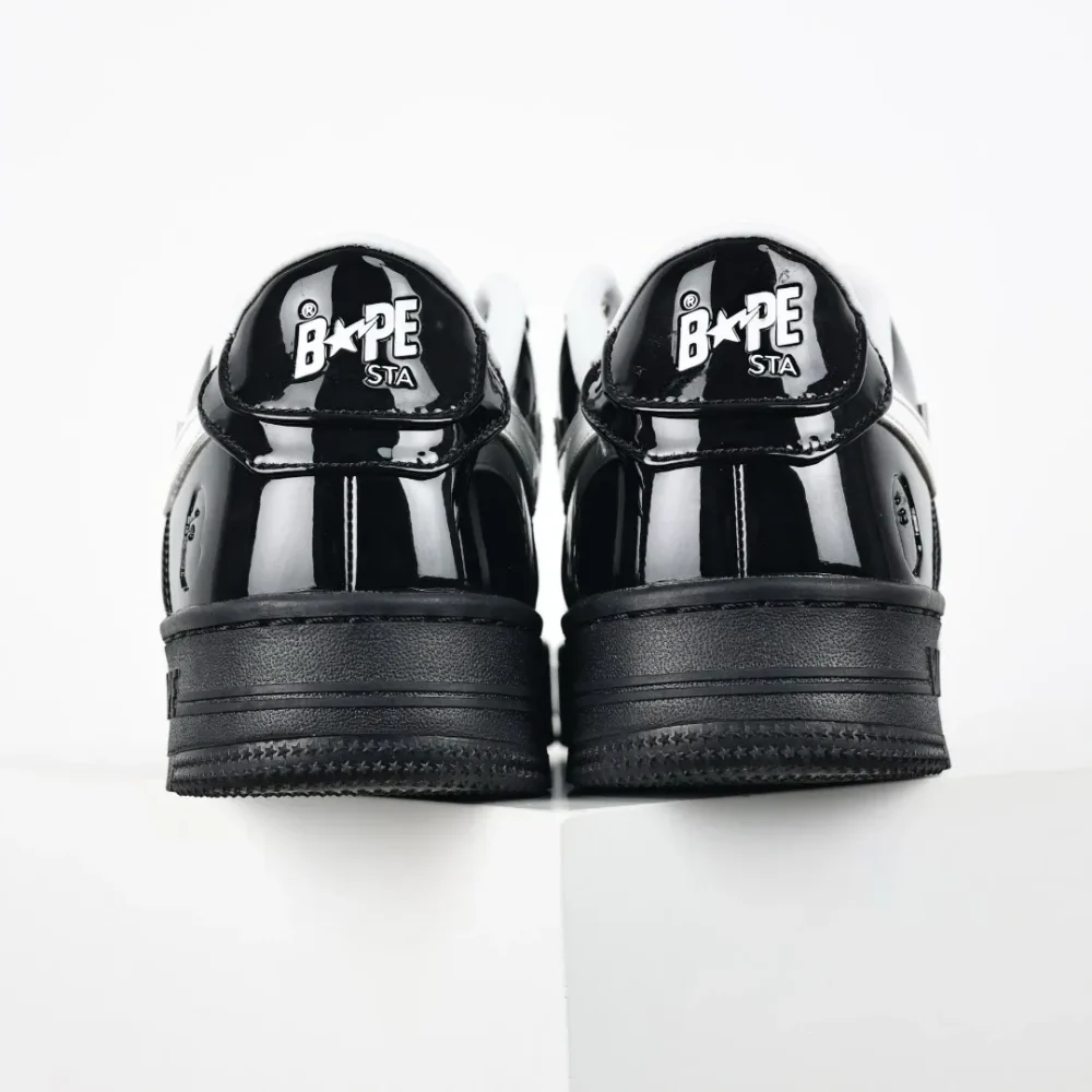 A BATHING APE STA sneakers with black mirror and white hook - etkick reps