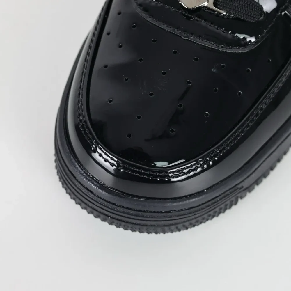 A BATHING APE STA sneakers with black mirror and white hook - etkick reps