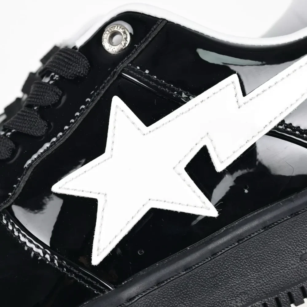 A BATHING APE STA sneakers with black mirror and white hook - etkick reps