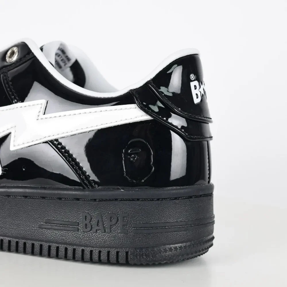 A BATHING APE STA sneakers with black mirror and white hook - etkick reps