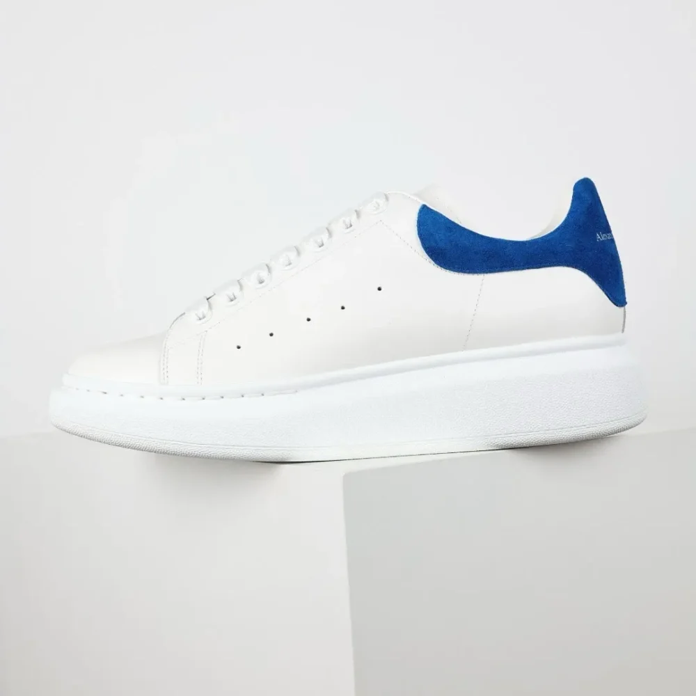 Alexander McQueen Oversized Leather Sneakers Blue/White - etkick reps