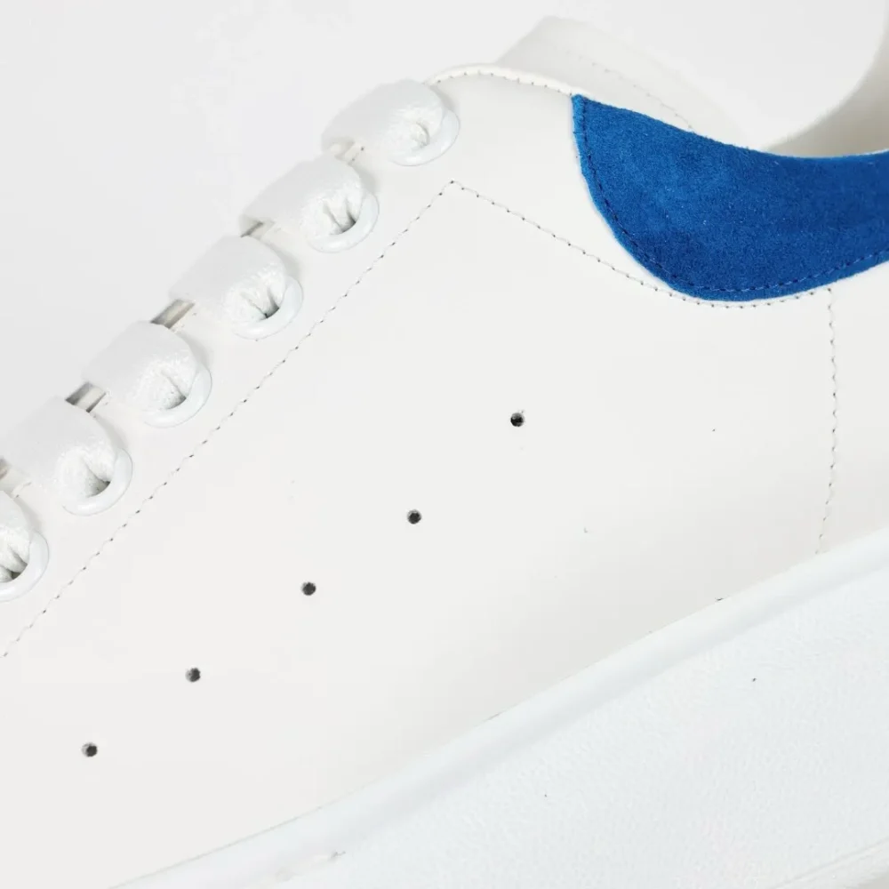 Alexander McQueen Oversized Leather Sneakers Blue/White - etkick reps