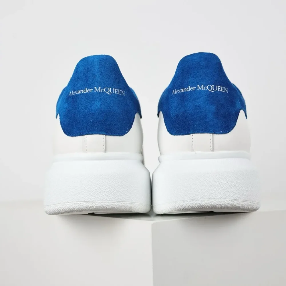 Alexander McQueen Oversized Leather Sneakers Blue/White - etkick reps