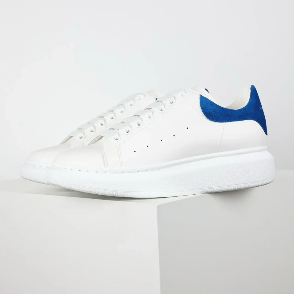 Alexander McQueen Oversized Leather Sneakers Blue/White - etkick reps