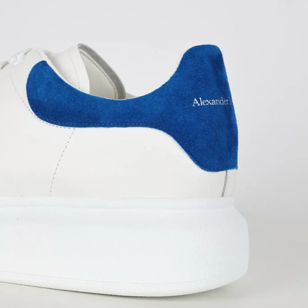 Alexander McQueen Oversized Leather Sneakers Blue/White - etkick reps