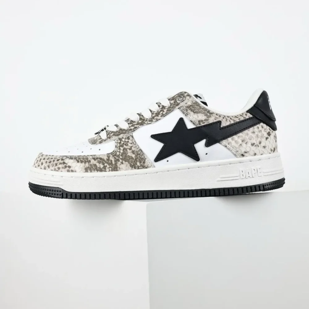 BATHING APE STA fashionable sneakers with white snake pattern - etkick reps