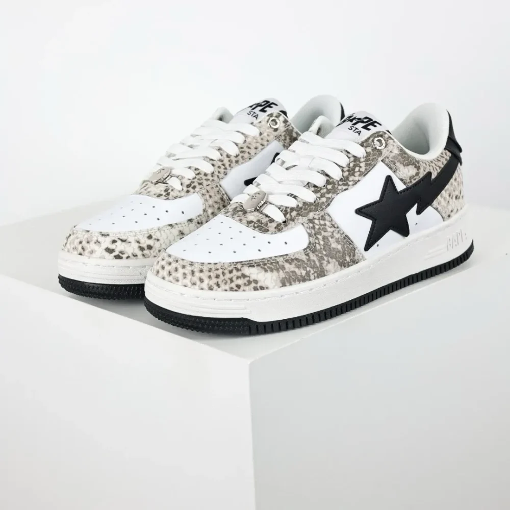 BATHING APE STA fashionable sneakers with white snake pattern - etkick reps