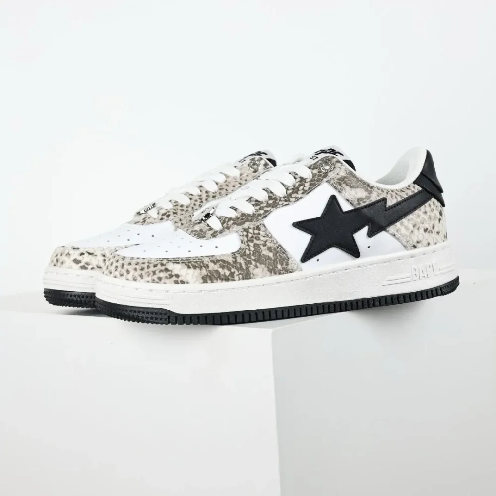 BATHING APE STA fashionable sneakers with white snake pattern - etkick reps