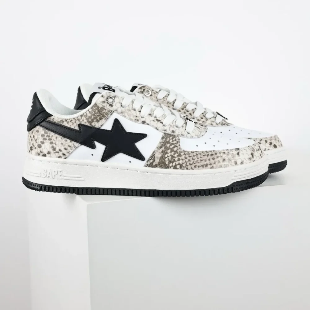 BATHING APE STA fashionable sneakers with white snake pattern - etkick reps