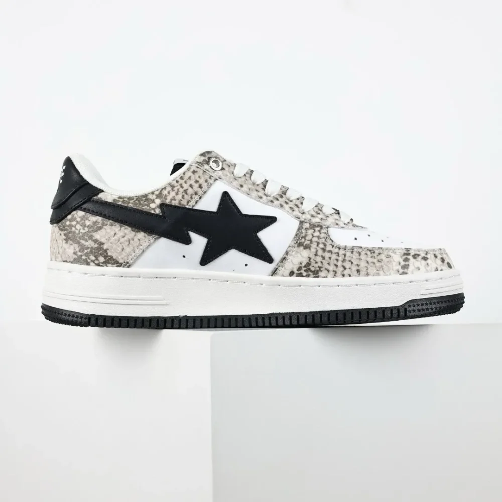 BATHING APE STA fashionable sneakers with white snake pattern - etkick reps