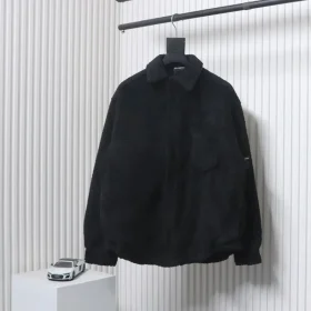 Balenciaga Lambswool-Cotton Shirt Jacket