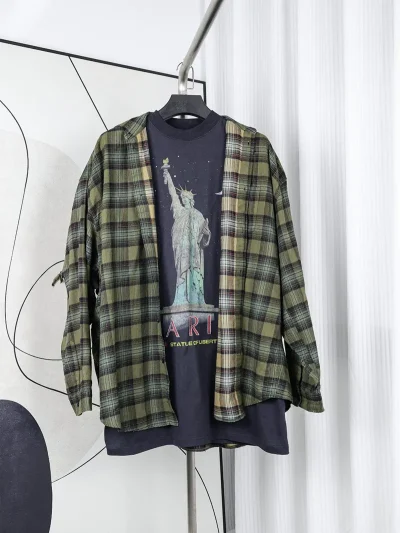 Balenciaga Layered Paris Liberty Shirt - etkick reps