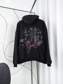 Balenciaga Paris Night View Polar Fleece Hoodie