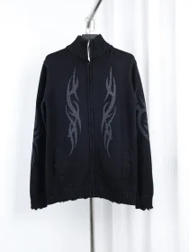 Balenciaga Flame Totem Print Cardigan