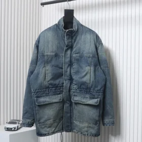 Balenciaga Multi-Pocket Lined Denim Coat