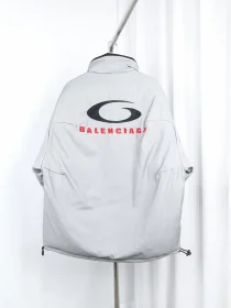 Balenciaga Reversible Cotton Jacket with Box Embroidery