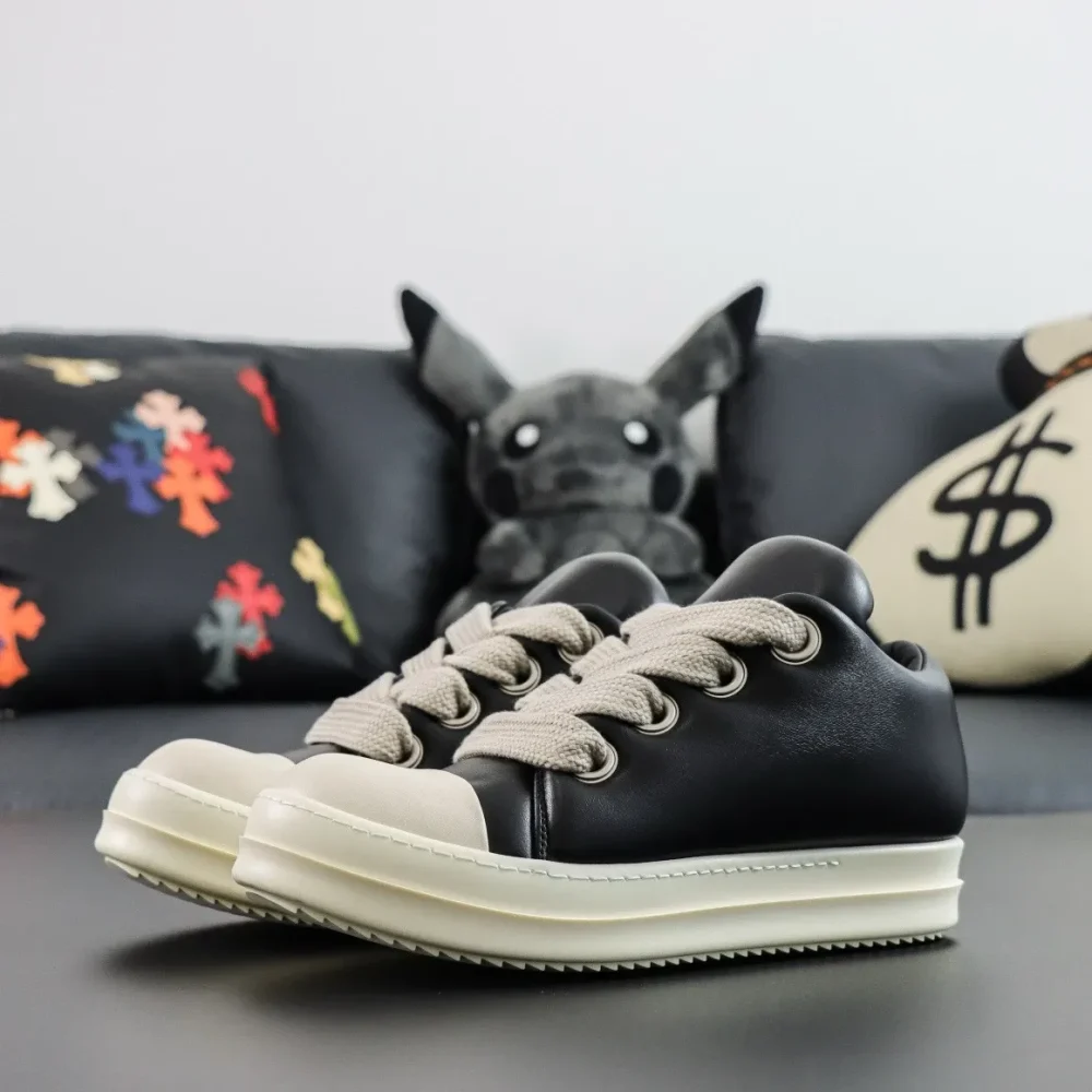 Rick Owens Main Line “Watermelon Head Style Bread Shoes In Black Leather With Thick Toe” Top Reps - etkick reps