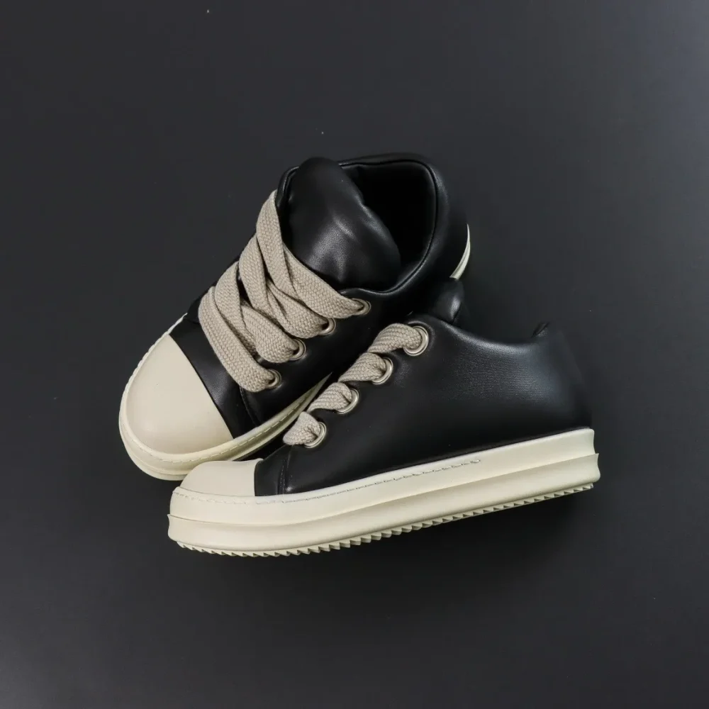 Rick Owens Main Line “Watermelon Head Style Bread Shoes In Black Leather With Thick Toe” Top Reps - etkick reps